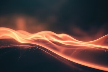 Wall Mural - A close-up shot of a fiery flame on a dark, black background