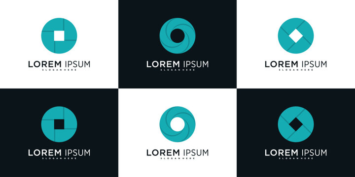 Set of company logo design elements, abstract circles. Premium Vector