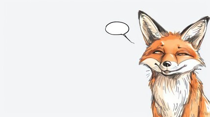 Smiling Fox with Speech Bubble.