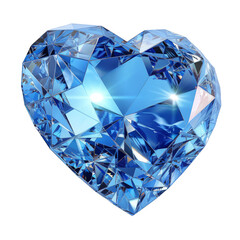 Poster - Big beautiful blue heart shaped diamond with light reflecting inside
