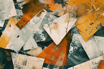 Aufkleber - A pile of yellowed papers sits on a table, ready for sorting or storage