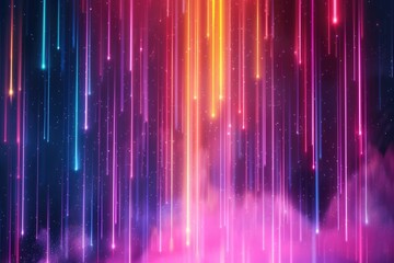 Poster - A vibrant and lively scene with many colorful lights