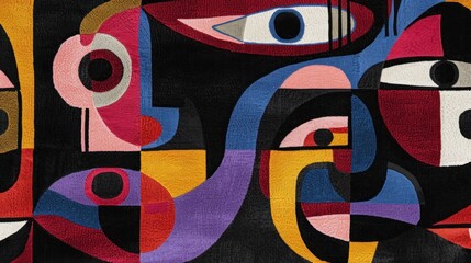 Wall Mural - abstract geometric pattern with vibrant colors.