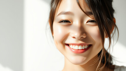 Canvas Print - Close-up Portrait of a Smiling Young Woman