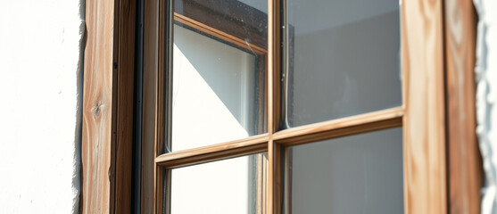 Poster - Close-up of wooden window frame