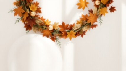 Canvas Print - Autumn Wreath with White Background