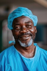 Poster - A healthcare professional dressed in blue uniform and turban, suitable for medical or hospital setting images