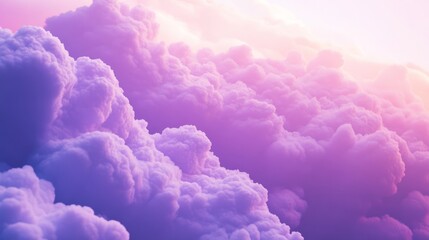 Wall Mural - Dreamlike abstract clouds in lavender gradient create serene ethereal atmosphere 