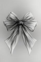 Poster - A simple illustration of a bow in black and white