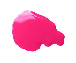 Sticker - Spot of magenta ink isolated on white, top view