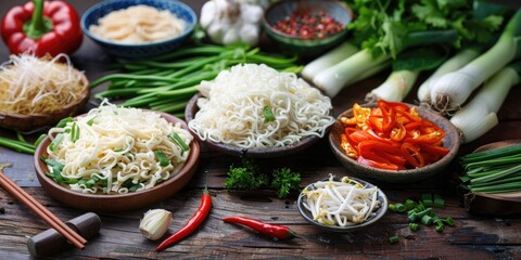 Canvas Print - Ingredients for Chinese chilled noodle dish