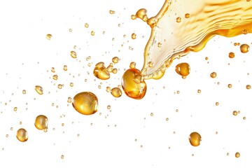 Poster - Fresh orange juice with foamy bubbles on a clean white surface