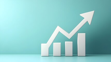 Poster - Conceptual image of a rising graph or arrow symbol representing the idea of business success growth progress and development  Clean modern and minimalist design with copy space for text overlay