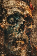 Poster - A close-up of a painted portrait of a man with a beard, ideal for art or historical-themed projects