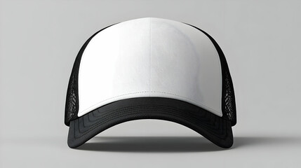 Blank White and Black Trucker Hat Mockup