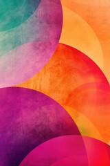 Poster - A vibrant abstract painting featuring circular shapes on a wall