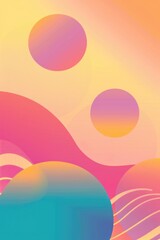 Poster - A vibrant and dynamic pattern featuring interconnected circles and waves