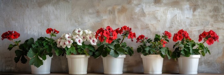 Poster - Geranium in a vibrant Fireworks Red and White combination