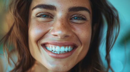 Poster - A close-up shot of a person holding a toothbrush, perfect for personal hygiene or oral care related themes