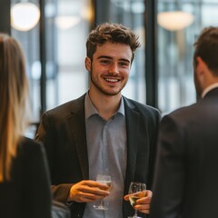 Corporate professional networking at a business event