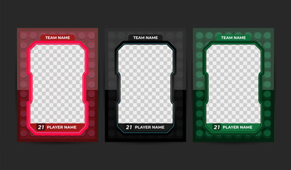 Wall Mural - Basic frame designs for sports game card templates. Vector illustration on a black background