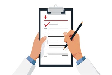 Aufkleber - A person is preparing to take notes or create a to-do list using a clipboard and pencil