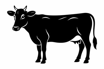 Sticker - Cattle cow silhouette, cow vector illustration, bull, cow icon	
