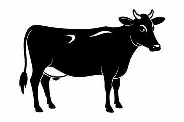 Sticker - jersey cow silhouette, cow vector illustration, bull, cow icon	
