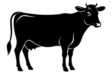 Wall Mural - jersey cow silhouette, cow vector illustration, bull, cow icon	
