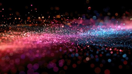 Wall Mural - Abstract Blurred Lightscape with Pink, Blue, and Red Bokeh