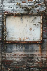 Fototapete - A historic brick building with a vintage-style sign featuring its name or logo