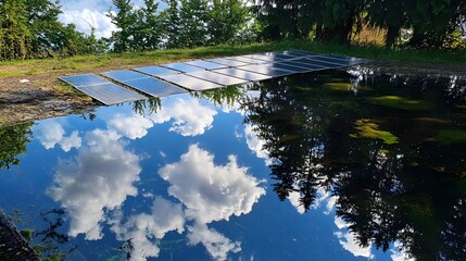 Poster - Renewable Solar Energy Reflected in Tranquil Landscape