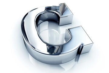 Canvas Print - Shiny metal letter C