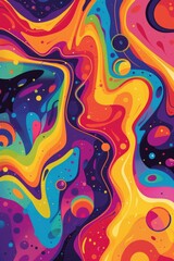 Poster - A vibrant and dynamic abstract artwork featuring a mix of colors