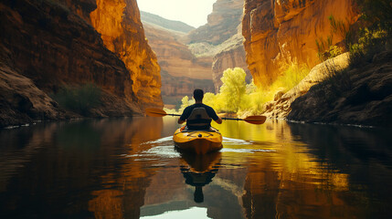 Kayaker in Grand Canyon
