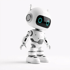 happy robot. 3d ai character, chat bot mascot isolated on white background, gpt chatbot icon. artifi