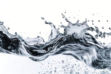 Poster - A single splash of water on a white surface