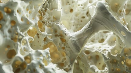 Poster - A detailed shot of yellow and white material, possibly chemicals or minerals