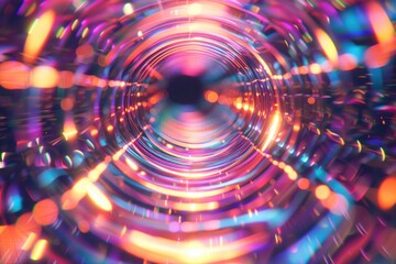 Poster - A vibrant and imaginative representation of a tunnel, with swirling colors and shapes