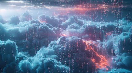 Poster - A cloudy night sky with stars visible