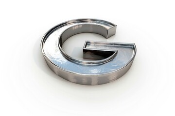 Poster - A single metal letter G on a white surface