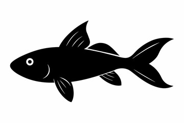 Molly fish silhouette black vector art illustration