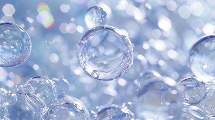 Poster - A cluster of bubbles drifting in mid-air, great for background or creative uses
