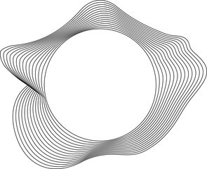 Aufkleber - Circle liquid shapes made of lines with empty space for text