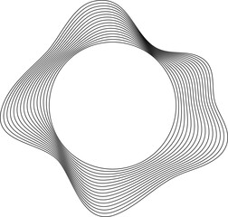 Aufkleber - Circle liquid shapes made of lines with empty space for text