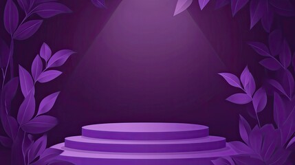 Sticker - Purple Stage with Leafy Surroundings and Spotlight