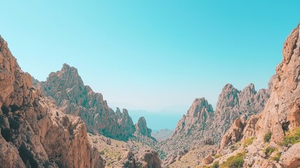 Poster - Rocky Mountain Landscape with Blue Sky