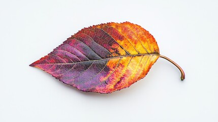 Canvas Print - Single Autumn Leaf on White Background