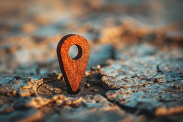 Canvas Print - A simple wooden pin featuring a circular hole at its center, suitable for various uses such as crafting or DIY projects