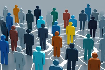 Diverse Abstract Human Figures Showcasing Cooperation and Collaboration Pathways